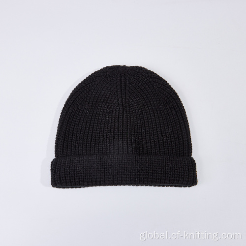 Solid Color Knitted Hat ACRYLIC material Knit Hat for ladies Manufactory